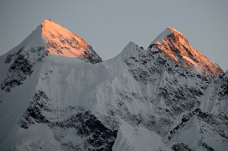 
Gasherbrum II, Gasherbrum III North Faces At Sunset From Gasherbrum North Base Camp In China
